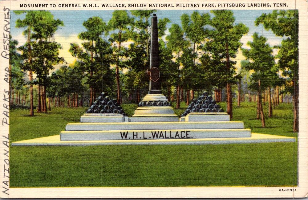 Monument To General W. H. L. Wallace Pittsburgh Landing Vintage Postcard SP17-16
